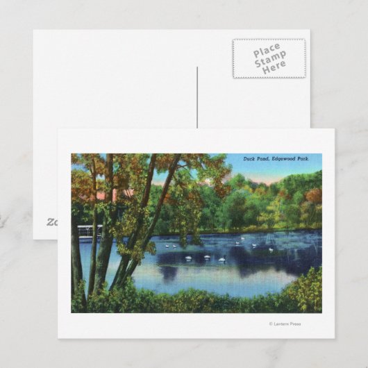 Edgewood Park Uitzicht van de Duck Pond Briefkaart (Voorkant / Achterkant)