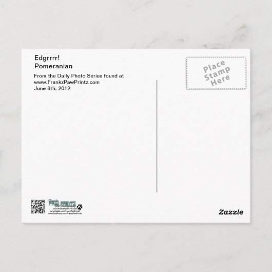 Edgrrrr #3 - Pomeranian Briefkaart (Achterkant)