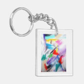 Edgy Abstract Art Sleutelhanger (Voorkant Links)