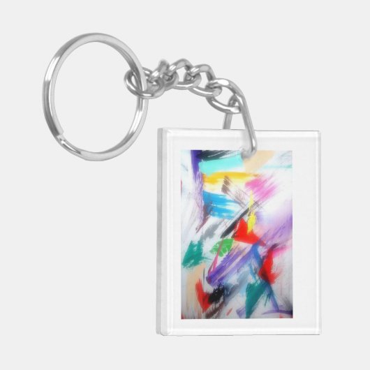 Edgy Abstract Art Sleutelhanger (Voorkant Links)