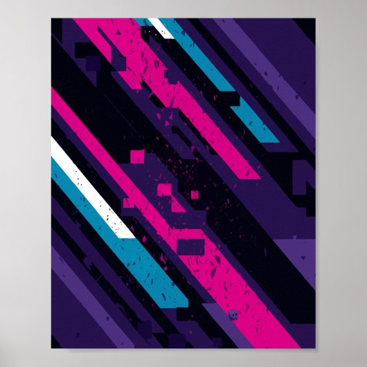 Edgy Abstract diagonaal geometrisch ontwerp Poster (Voorkant)
