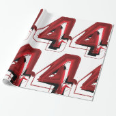 Edgy Abstract Rood en Zwart Nummer 4 Cadeaupapier (Uitgerold)