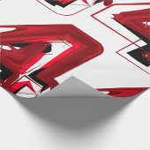 Edgy Abstract Rood en Zwart Nummer 4 Cadeaupapier