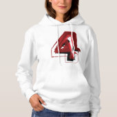 Edgy Abstract Rood en Zwart Nummer 4 Hoodie (Voorkant)
