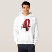 Edgy Abstract Rood en Zwart Nummer 4 Hoodie (Voorkant volledig)