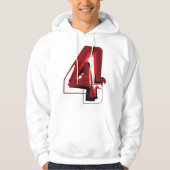 Edgy Abstract Rood en Zwart Nummer 4 Hoodie (Voorkant)