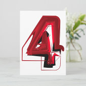 Edgy Abstract Rood en Zwart Nummer 4 Kaart