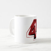Edgy Abstract Rood en Zwart Nummer 4 Koffiemok (Voorkant links)