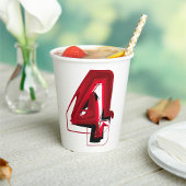 Edgy Abstract Rood en Zwart Nummer 4 Papieren Bekers