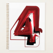 Edgy Abstract Rood en Zwart Nummer 4 Planner (Voorkant)