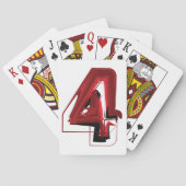 Edgy Abstract Rood en Zwart Nummer 4 Pokerkaarten (Achterkant)