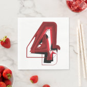 Edgy Abstract Rood en Zwart Nummer 4 Servet (Insitu)