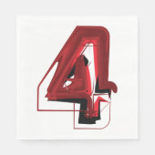 Edgy Abstract Rood en Zwart Nummer 4 Servet (Voorkant)