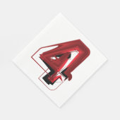 Edgy Abstract Rood en Zwart Nummer 4 Servet (Hoek)