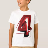 Edgy Abstract Rood en Zwart Nummer 4 T-shirt (Voorkant)