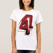 Edgy Abstract Rood en Zwart Nummer 4 T-shirt (Voorkant)