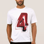 Edgy Abstract Rood en Zwart Nummer 4 T-shirt (Voorkant)