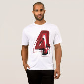 Edgy Abstract Rood en Zwart Nummer 4 T-shirt (Voorkant volledig)