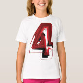 Edgy Abstract Rood en Zwart Nummer 4 T-shirt (Voorkant)