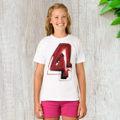 Edgy Abstract Rood en Zwart Nummer 4 T-shirt