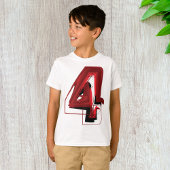 Edgy Abstract Rood en Zwart Nummer 4 T-shirt