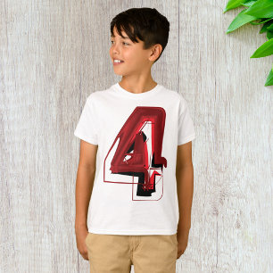 Edgy Abstract Rood en Zwart Nummer 4 T-shirt