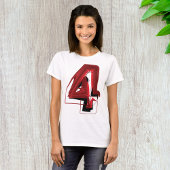 Edgy Abstract Rood en Zwart Nummer 4 T-shirt