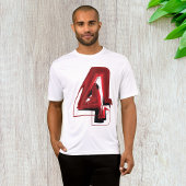 Edgy Abstract Rood en Zwart Nummer 4 T-shirt