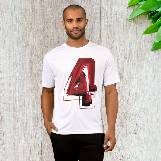 Edgy Abstract Rood en Zwart Nummer 4 T-shirt