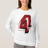 Edgy Abstract Rood en Zwart Nummer 4 T-shirt (Voorkant)