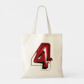 Edgy Abstract Rood en Zwart Nummer 4 Tote Bag (Achterkant)
