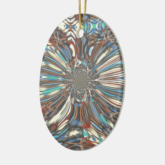 Edgy African Urban Pop Art Abstract optisch ontwer Keramisch Ornament (Links)