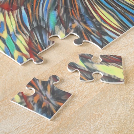 Edgy African Urban Pop Art Abstract optisch ontwer Legpuzzel (Zijkant)