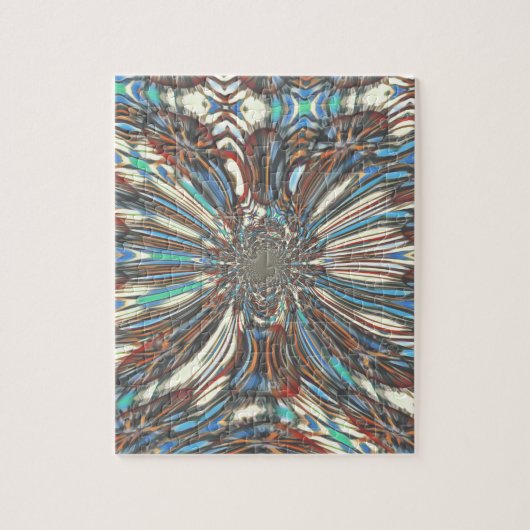 Edgy African Urban Pop Art Abstract optisch ontwer Legpuzzel (Verticaal)