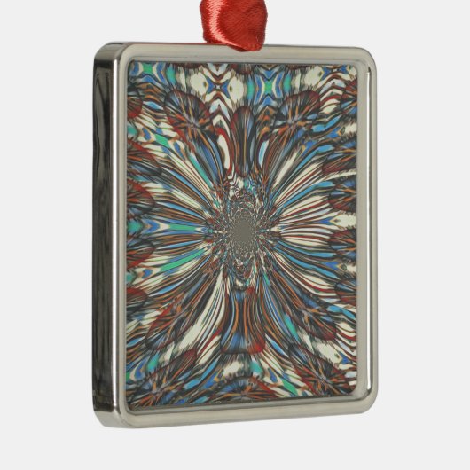 Edgy African Urban Pop Art Abstract optisch ontwer Metalen Ornament (Rechts)