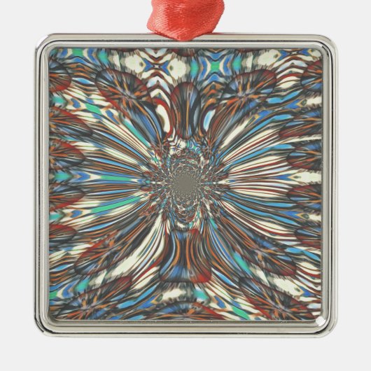 Edgy African Urban Pop Art Abstract optisch ontwer Metalen Ornament (Voorkant)