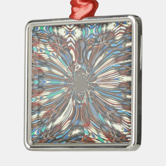 Edgy African Urban Pop Art Abstract optisch ontwer Metalen Ornament (Links)