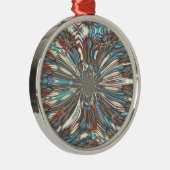 Edgy African Urban Pop Art Abstract optisch ontwer Metalen Ornament (Rechts)