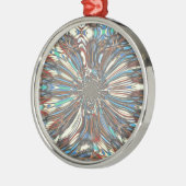 Edgy African Urban Pop Art Abstract optisch ontwer Metalen Ornament (Links)