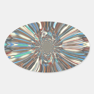 Edgy African Urban Pop Art Abstract optisch ontwer Ovale Sticker