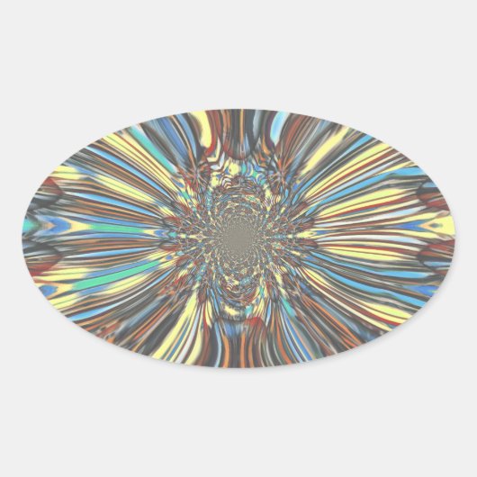 Edgy African Urban Pop Art Abstract optisch ontwer Ovale Sticker (Voorkant)