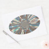 Edgy African Urban Pop Art Abstract optisch ontwer Ovale Sticker (Envelop)