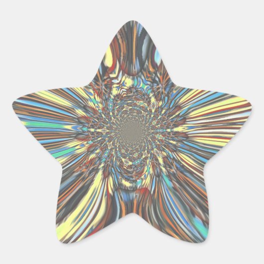 Edgy African Urban Pop Art Abstract optisch ontwer Ster Sticker (Voorkant)