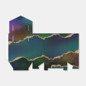 Edgy Agate | Donkere Moody Jewel Tone Blauwgroen Bedankdoosjes (Uitgevouwen)