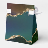 Edgy Agate | Donkere Moody Jewel Tone Blauwgroen Bedankdoosjes (Achterkant)