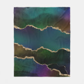 Edgy Agate | Donkere Moody Jewel Tone Blauwgroen Fleece Deken (Voorkant)