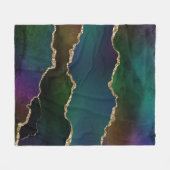 Edgy Agate | Donkere Moody Jewel Tone Blauwgroen Fleece Deken (Voorkant (Horizontaal))