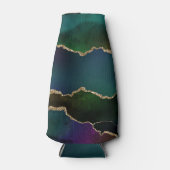 Edgy Agate | Donkere Moody Jewel Tone Blauwgroen Flesjeskoeler (Voorkant)