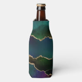 Edgy Agate | Donkere Moody Jewel Tone Blauwgroen Flesjeskoeler (Fles Voorkant)
