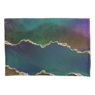 Edgy Agate   Donkere Moody Jewel Tone Blauwgroen Kussensloop